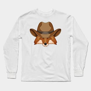 Fox as Cowboy with Hat Long Sleeve T-Shirt